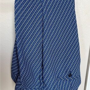 Banana Republic Blue Geometric Patterned Trousers in size 2 Petite Like New